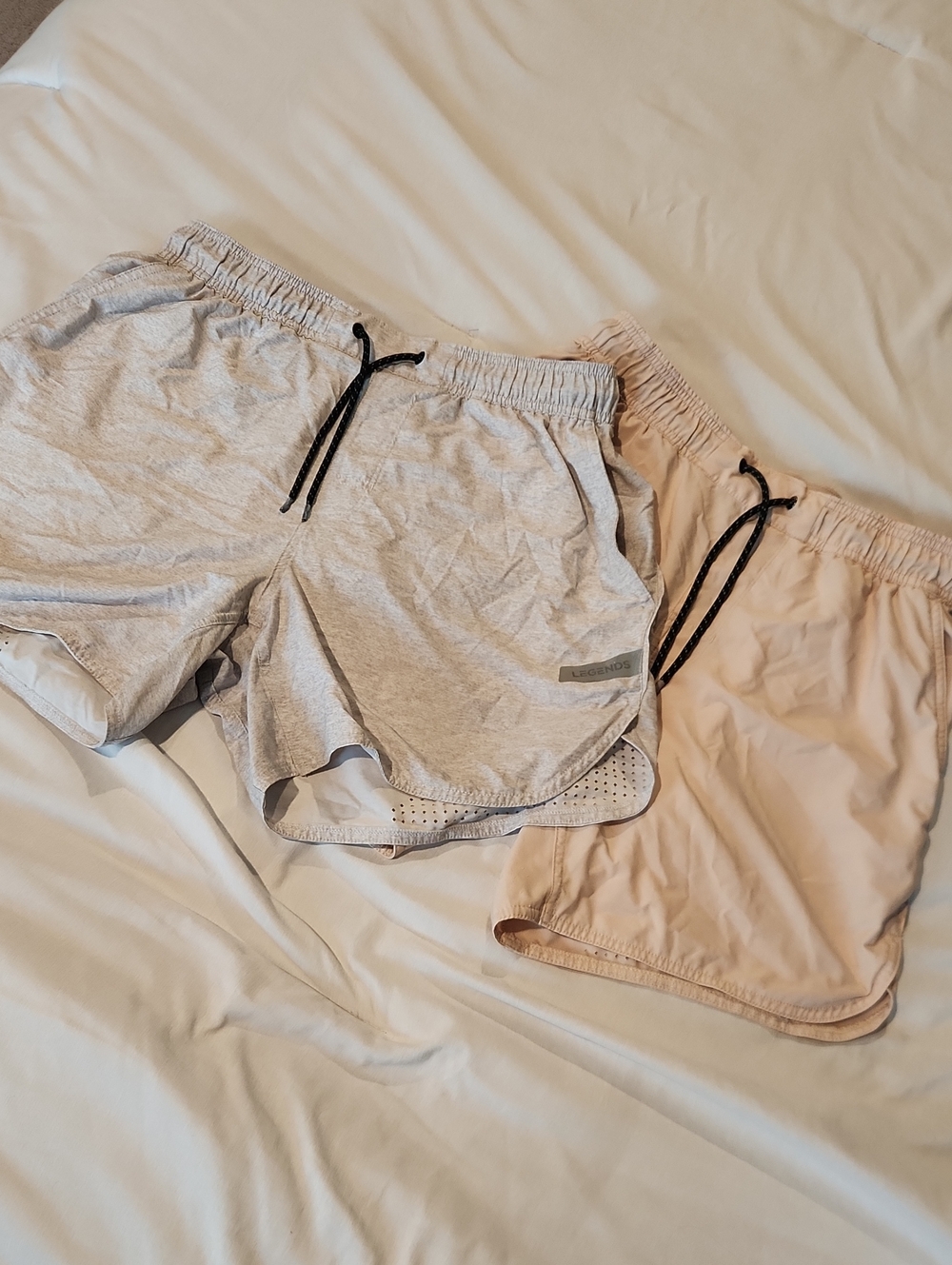 Legends Shorts Lot - Light Gray and Tan Athletic Shorts Duo